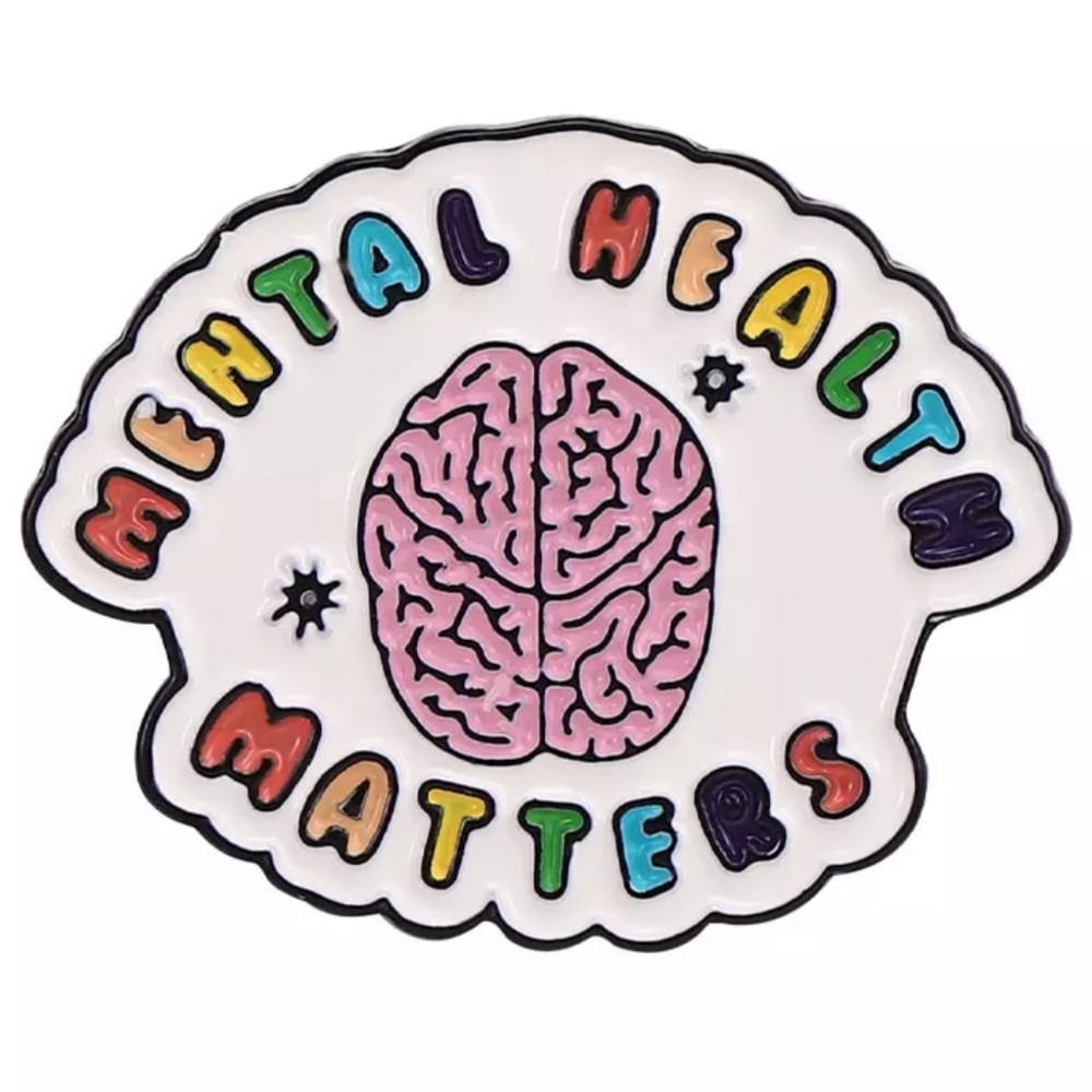 Rainbow Mental Health Matters Enamel Pin Brain Mental Illness Pride Lapel Badge